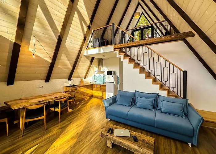 Ultra House будиночки в лісі біля гірської річки Верховина