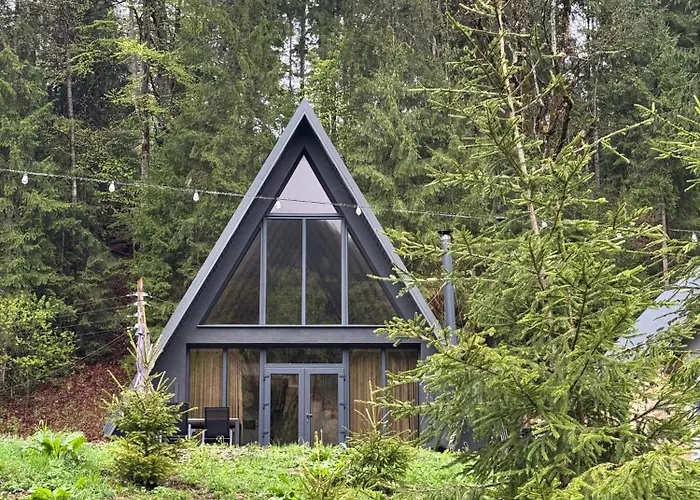 Вилла Ultra House будиночки в лісі біля гірської річки Верховина